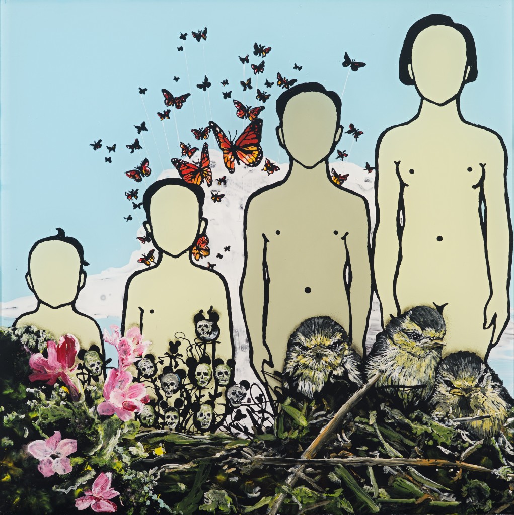 Wolf Hamm, In jedem von uns ist auch ein anderer-Die Jugend, acrylic behind acrylic glass, 50 x 50, 2014
